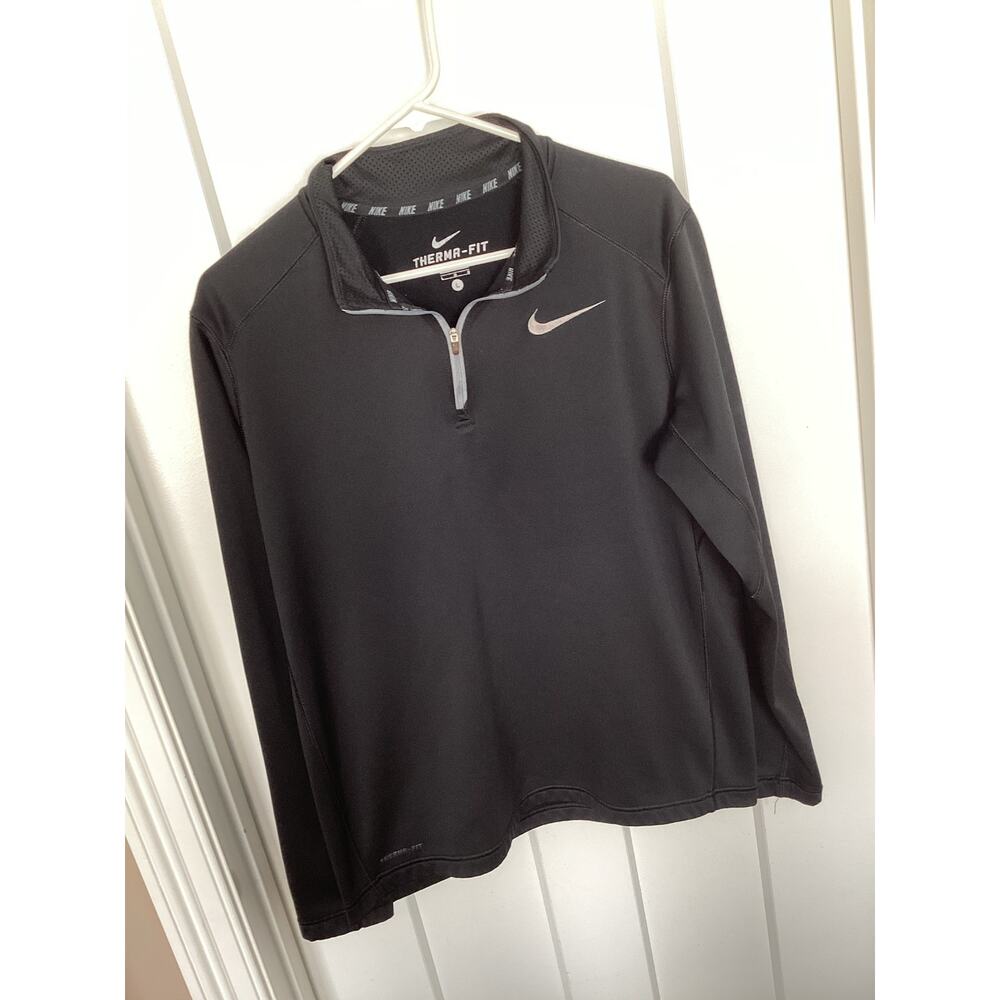 Nike Therma-Fit Black Quarter Zip Pullover - Men's Large